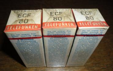 3x ECF80 Telefunken ( 6BL8  E80CF ) NOS NIB still sealed