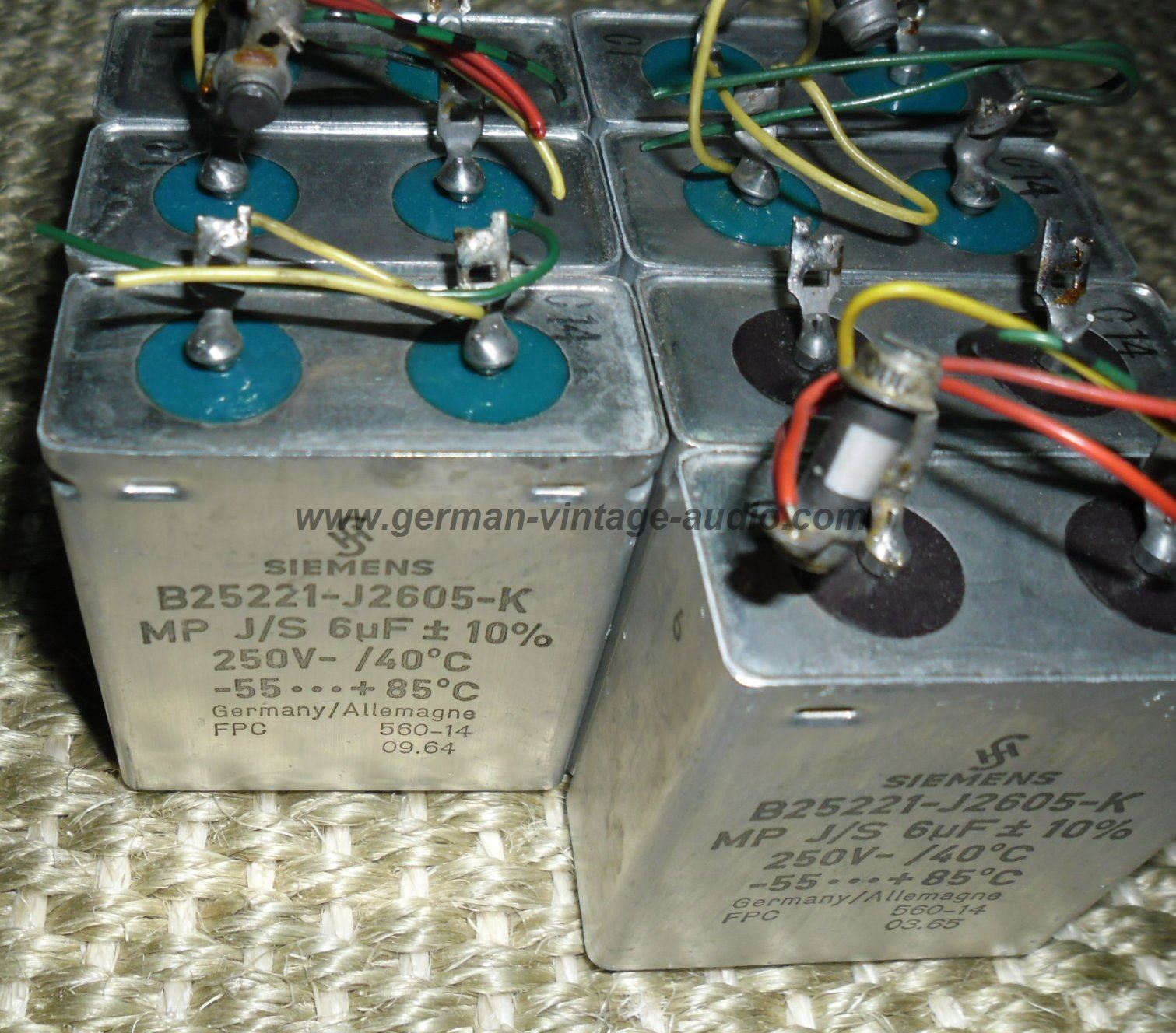 50V Klangfilm tube audio Two vintage Siemens PIO capacitors 0.205 uF 